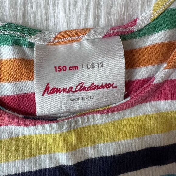 Hanna Andersson Twirl Power Stripe Tiered Tank Dress Size 12 - Picture 4 of 7